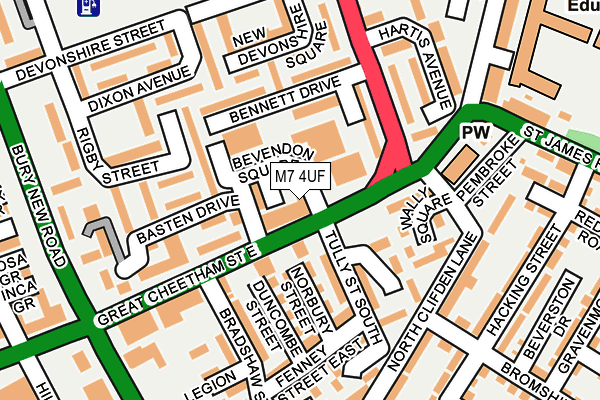 M7 4UF map - OS OpenMap – Local (Ordnance Survey) M7 4UF map - OS OpenMap – Local (Ordnance Survey)