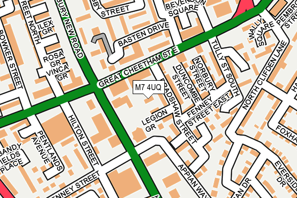 M7 4UQ map - OS OpenMap – Local (Ordnance Survey) M7 4UQ map - OS OpenMap – Local (Ordnance Survey)