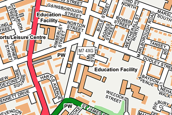 M7 4XG map - OS OpenMap – Local (Ordnance Survey) M7 4XG map - OS OpenMap – Local (Ordnance Survey)