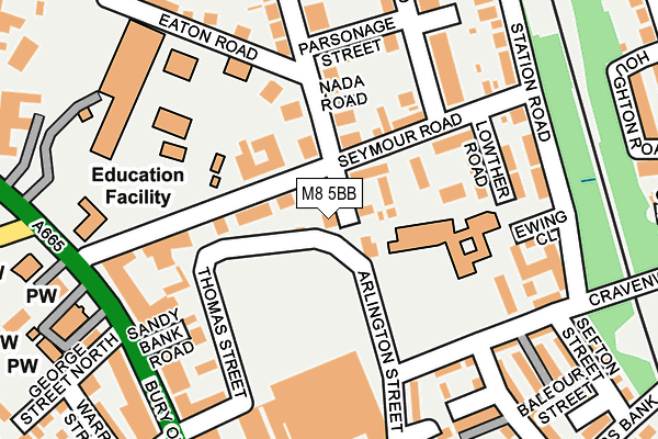 M8 5BB map - OS OpenMap – Local (Ordnance Survey) M8 5BB map - OS OpenMap – Local (Ordnance Survey)