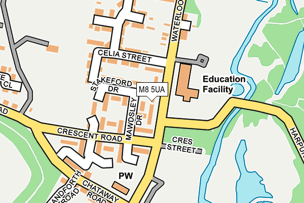 M8 5UA map - OS OpenMap – Local (Ordnance Survey) M8 5UA map - OS OpenMap – Local (Ordnance Survey)