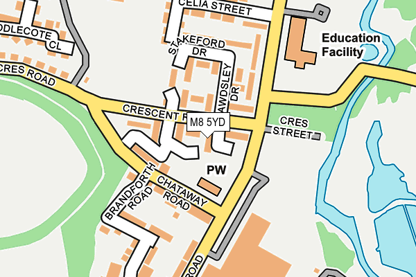 M8 5YD map - OS OpenMap – Local (Ordnance Survey) M8 5YD map - OS OpenMap – Local (Ordnance Survey)