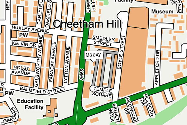 M8 8AY map - OS OpenMap – Local (Ordnance Survey) M8 8AY map - OS OpenMap – Local (Ordnance Survey)