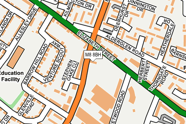 M8 8BH map - OS OpenMap – Local (Ordnance Survey) M8 8BH map - OS OpenMap – Local (Ordnance Survey)