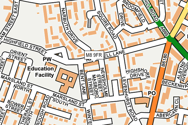 M8 9FR map - OS OpenMap – Local (Ordnance Survey) M8 9FR map - OS OpenMap – Local (Ordnance Survey)