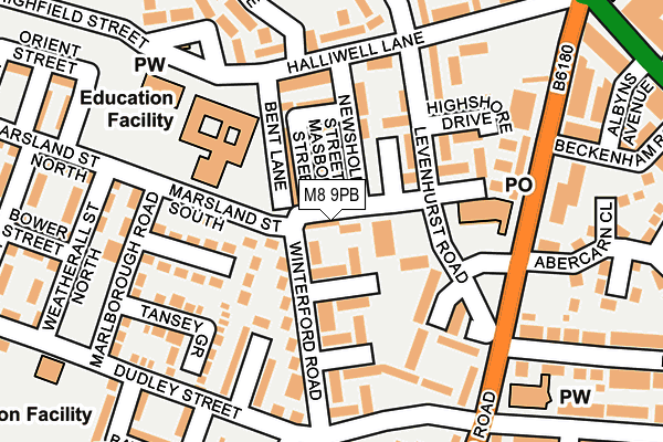 M8 9PB map - OS OpenMap – Local (Ordnance Survey) M8 9PB map - OS OpenMap – Local (Ordnance Survey)