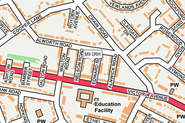 M9 0RH map - OS OpenMap – Local (Ordnance Survey) M9 0RH map - OS OpenMap – Local (Ordnance Survey)
