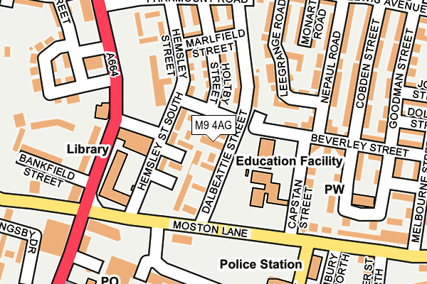 M9 4AG map - OS OpenMap – Local (Ordnance Survey) M9 4AG map - OS OpenMap – Local (Ordnance Survey)