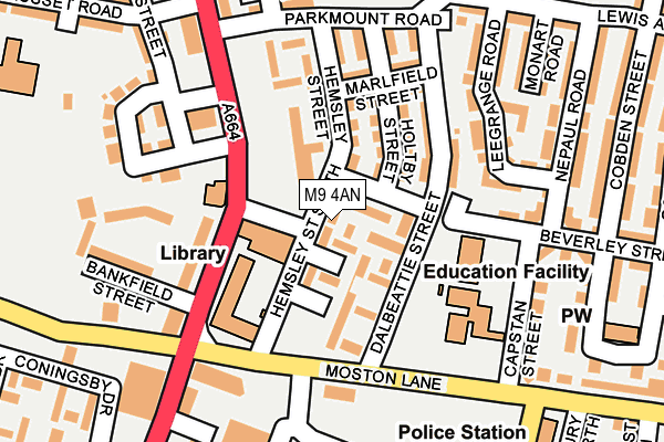M9 4AN map - OS OpenMap – Local (Ordnance Survey) M9 4AN map - OS OpenMap – Local (Ordnance Survey)