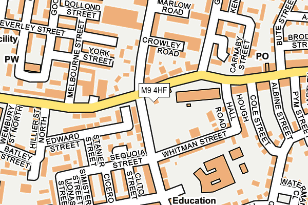 M9 4HF map - OS OpenMap – Local (Ordnance Survey) M9 4HF map - OS OpenMap – Local (Ordnance Survey)