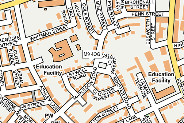 M9 4QG map - OS OpenMap – Local (Ordnance Survey) M9 4QG map - OS OpenMap – Local (Ordnance Survey)