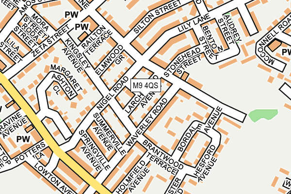 M9 4QS map - OS OpenMap – Local (Ordnance Survey) M9 4QS map - OS OpenMap – Local (Ordnance Survey)