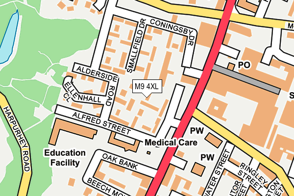 M9 4XL map - OS OpenMap – Local (Ordnance Survey) M9 4XL map - OS OpenMap – Local (Ordnance Survey)