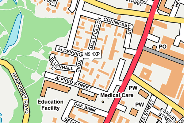 M9 4XP map - OS OpenMap – Local (Ordnance Survey) M9 4XP map - OS OpenMap – Local (Ordnance Survey)