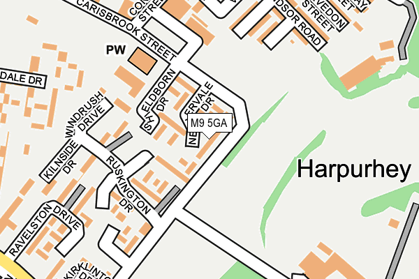 M9 5GA map - OS OpenMap – Local (Ordnance Survey) M9 5GA map - OS OpenMap – Local (Ordnance Survey)