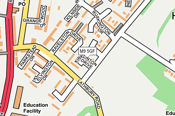 M9 5GF map - OS OpenMap – Local (Ordnance Survey) M9 5GF map - OS OpenMap – Local (Ordnance Survey)