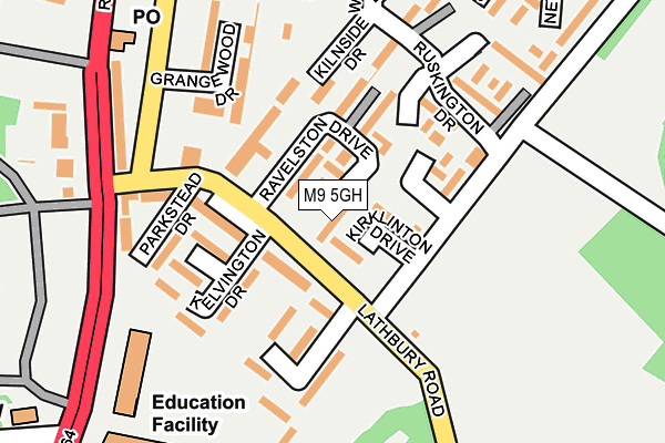 M9 5GH map - OS OpenMap – Local (Ordnance Survey) M9 5GH map - OS OpenMap – Local (Ordnance Survey)