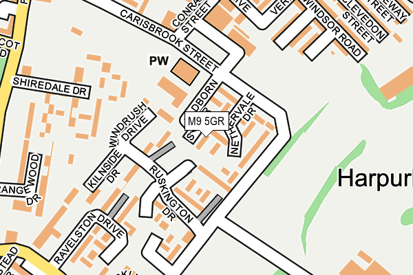 M9 5GR map - OS OpenMap – Local (Ordnance Survey) M9 5GR map - OS OpenMap – Local (Ordnance Survey)