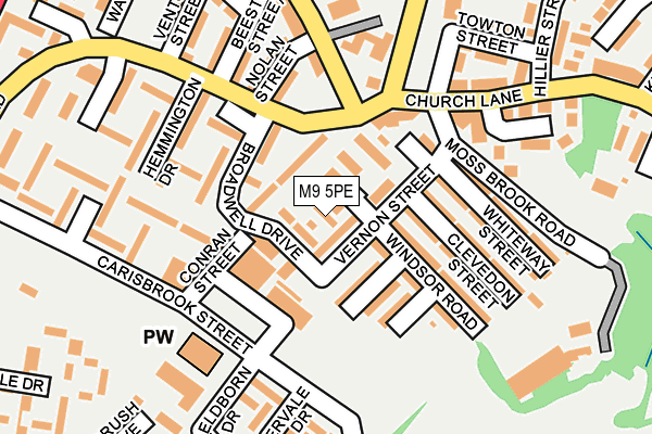 M9 5PE map - OS OpenMap – Local (Ordnance Survey) M9 5PE map - OS OpenMap – Local (Ordnance Survey)