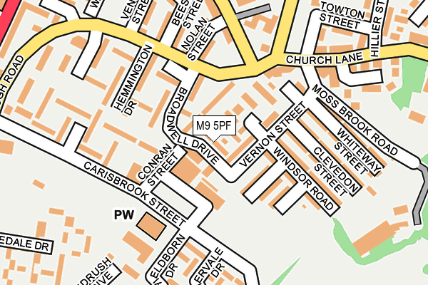 M9 5PF map - OS OpenMap – Local (Ordnance Survey) M9 5PF map - OS OpenMap – Local (Ordnance Survey)