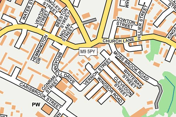 M9 5PY map - OS OpenMap – Local (Ordnance Survey) M9 5PY map - OS OpenMap – Local (Ordnance Survey)