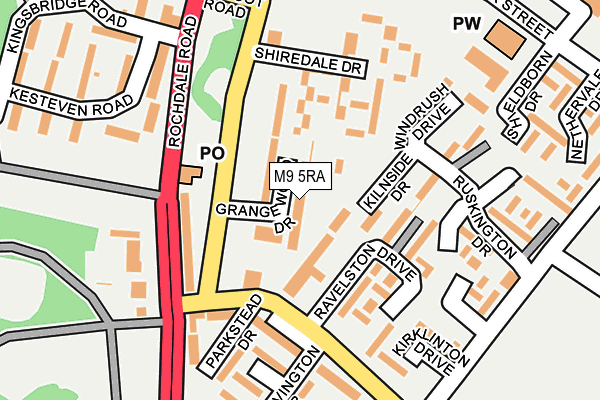 M9 5RA map - OS OpenMap – Local (Ordnance Survey) M9 5RA map - OS OpenMap – Local (Ordnance Survey)