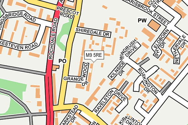 M9 5RE map - OS OpenMap – Local (Ordnance Survey) M9 5RE map - OS OpenMap – Local (Ordnance Survey)