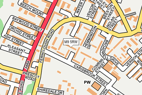 M9 5RW map - OS OpenMap – Local (Ordnance Survey) M9 5RW map - OS OpenMap – Local (Ordnance Survey)
