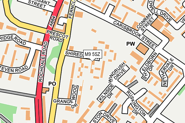 M9 5SZ map - OS OpenMap – Local (Ordnance Survey) M9 5SZ map - OS OpenMap – Local (Ordnance Survey)