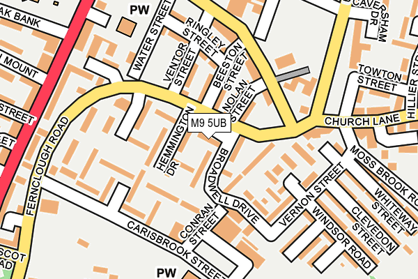 M9 5UB map - OS OpenMap – Local (Ordnance Survey) M9 5UB map - OS OpenMap – Local (Ordnance Survey)