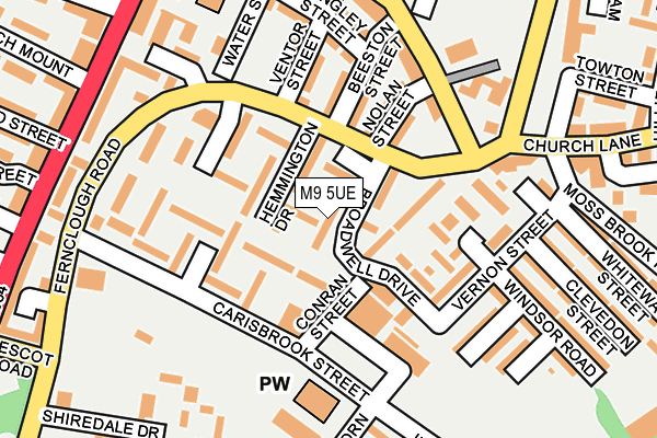 M9 5UE map - OS OpenMap – Local (Ordnance Survey) M9 5UE map - OS OpenMap – Local (Ordnance Survey)