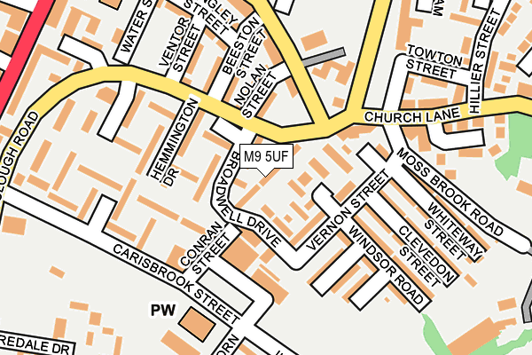 M9 5UF map - OS OpenMap – Local (Ordnance Survey) M9 5UF map - OS OpenMap – Local (Ordnance Survey)