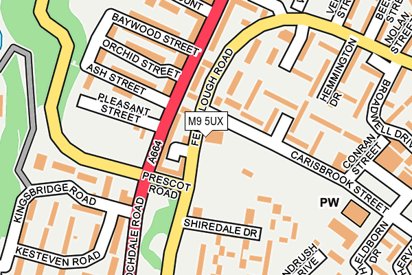 M9 5UX map - OS OpenMap – Local (Ordnance Survey) M9 5UX map - OS OpenMap – Local (Ordnance Survey)