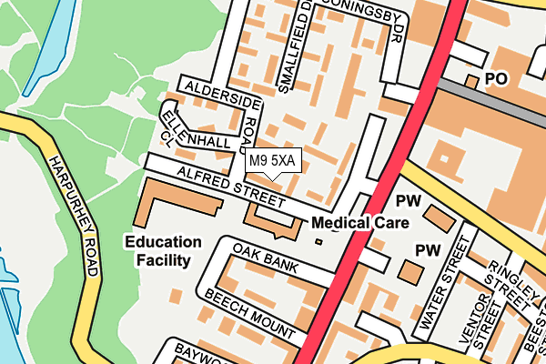 M9 5XA map - OS OpenMap – Local (Ordnance Survey) M9 5XA map - OS OpenMap – Local (Ordnance Survey)