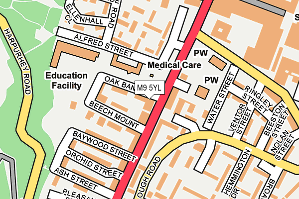 M9 5YL map - OS OpenMap – Local (Ordnance Survey) M9 5YL map - OS OpenMap – Local (Ordnance Survey)