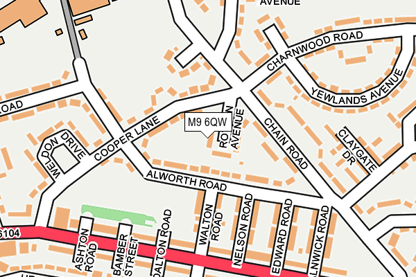 M9 6QW map - OS OpenMap – Local (Ordnance Survey) M9 6QW map - OS OpenMap – Local (Ordnance Survey)