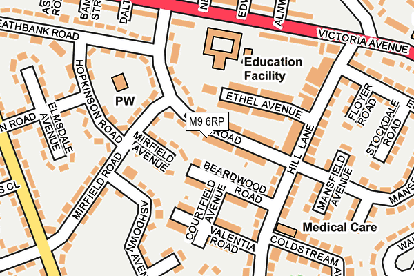 M9 6RP map - OS OpenMap – Local (Ordnance Survey)