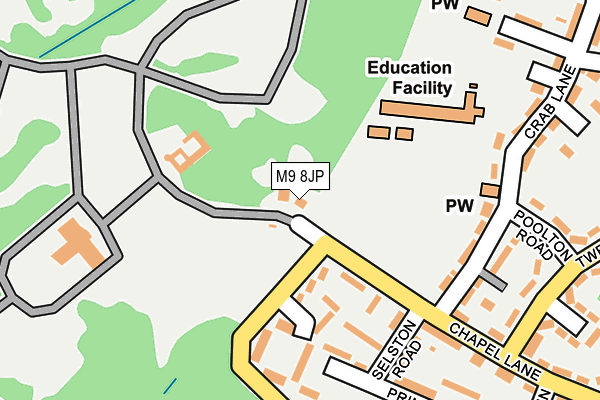 M9 8JP map - OS OpenMap – Local (Ordnance Survey) M9 8JP map - OS OpenMap – Local (Ordnance Survey)