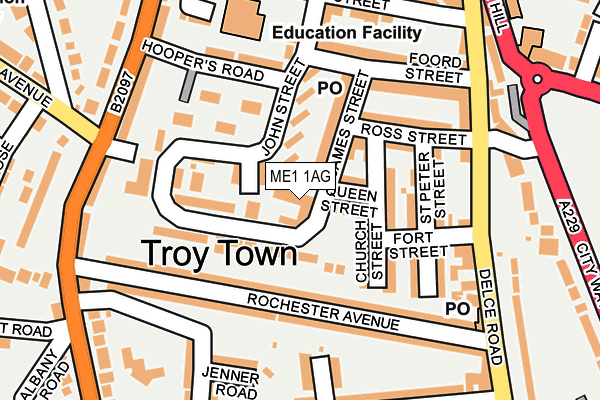 ME1 1AG map - OS OpenMap – Local (Ordnance Survey)