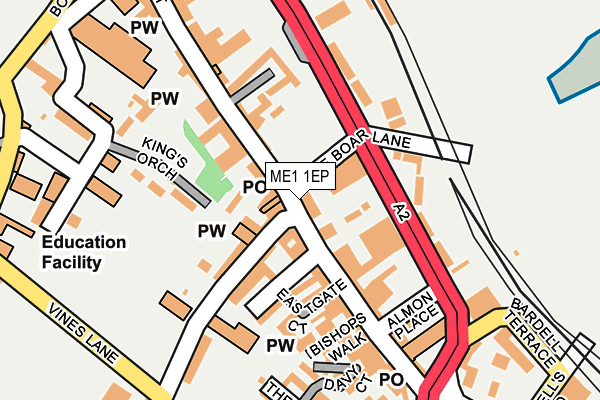 ME1 1EP map - OS OpenMap – Local (Ordnance Survey) ME1 1EP map - OS OpenMap – Local (Ordnance Survey)