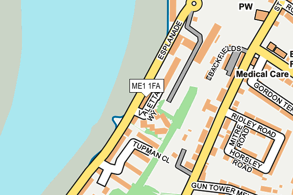 ME1 1FA map - OS OpenMap – Local (Ordnance Survey) ME1 1FA map - OS OpenMap – Local (Ordnance Survey)