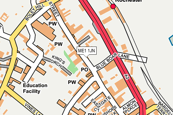 ME1 1JN map - OS OpenMap – Local (Ordnance Survey) ME1 1JN map - OS OpenMap – Local (Ordnance Survey)