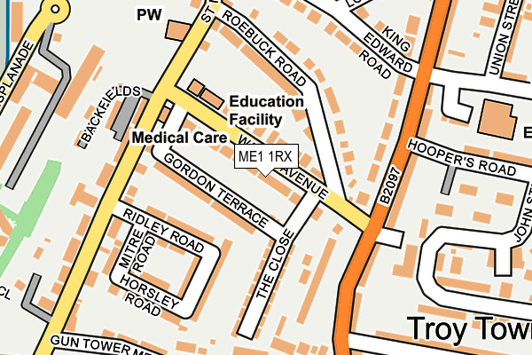 ME1 1RX map - OS OpenMap – Local (Ordnance Survey)