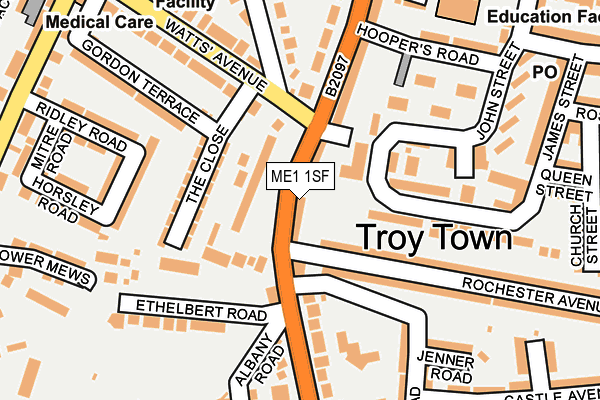 ME1 1SF map - OS OpenMap – Local (Ordnance Survey) ME1 1SF map - OS OpenMap – Local (Ordnance Survey)