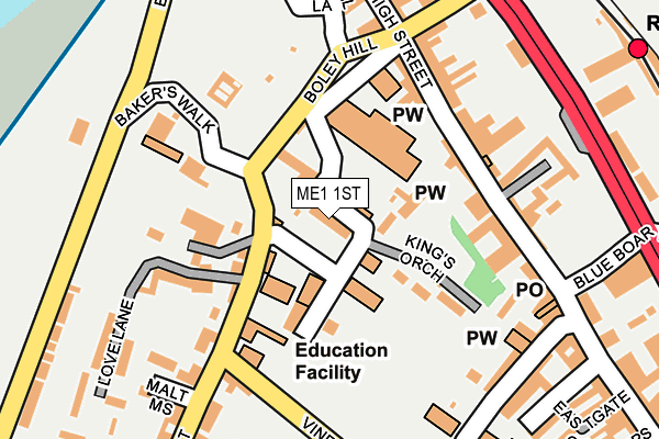 ME1 1ST map - OS OpenMap – Local (Ordnance Survey)