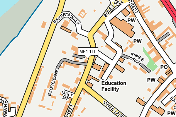 ME1 1TL map - OS OpenMap – Local (Ordnance Survey) ME1 1TL map - OS OpenMap – Local (Ordnance Survey)