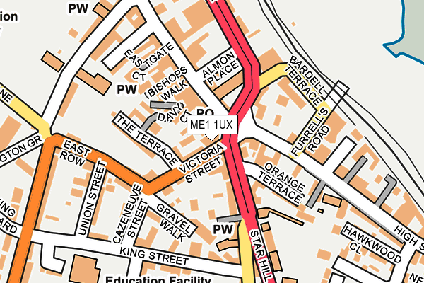 ME1 1UX map - OS OpenMap – Local (Ordnance Survey) ME1 1UX map - OS OpenMap – Local (Ordnance Survey)