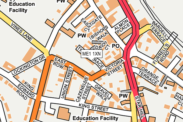 ME1 1XN map - OS OpenMap – Local (Ordnance Survey)