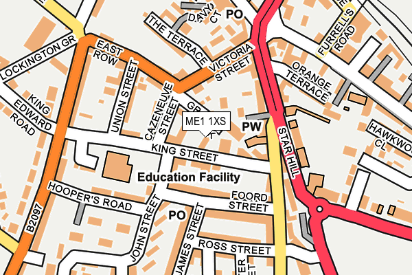 ME1 1XS map - OS OpenMap – Local (Ordnance Survey)
