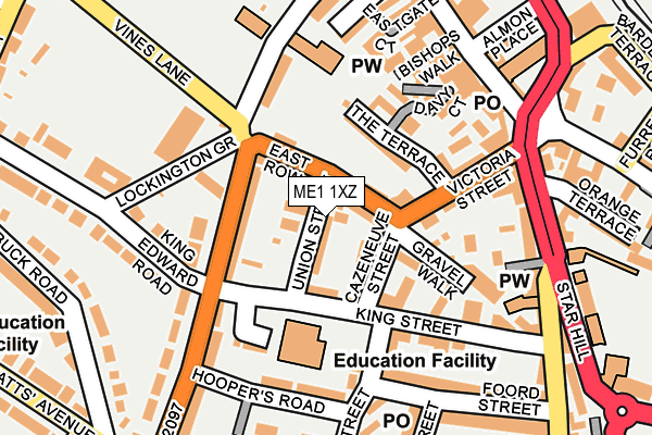 ME1 1XZ map - OS OpenMap – Local (Ordnance Survey) ME1 1XZ map - OS OpenMap – Local (Ordnance Survey)